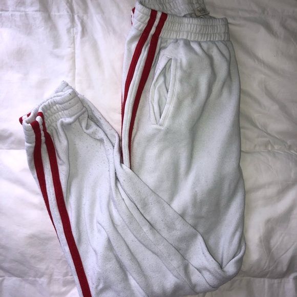 red stripe joggers